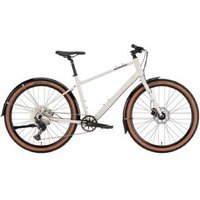 Kona Dew Deluxe 27.5 Urban Bike  2024 Medium - Gloss Porcelain w/ Charcoal & Cyan Decals